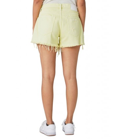 Women's Mid-Rise Distressed Shorts Shadow Lime $37.37 Shorts