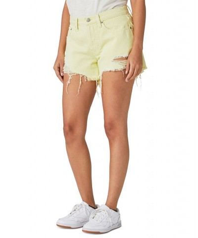 Women's Mid-Rise Distressed Shorts Shadow Lime $37.37 Shorts