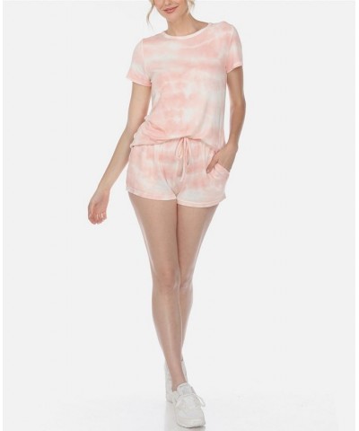 Women's 2 Piece Top Shorts Lounge Set Pink $29.12 Sleepwear