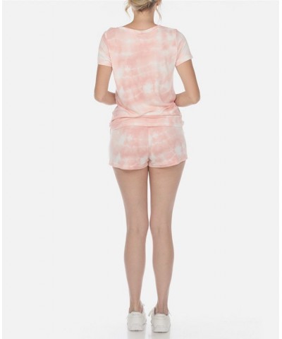 Women's 2 Piece Top Shorts Lounge Set Pink $29.12 Sleepwear