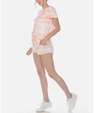 Women's 2 Piece Top Shorts Lounge Set Pink $29.12 Sleepwear