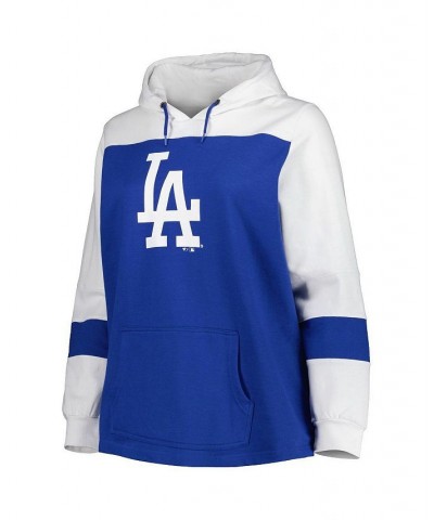 Women's Royal Los Angeles Dodgers Plus Size Colorblock Pullover Hoodie Royal $40.49 Sweatshirts