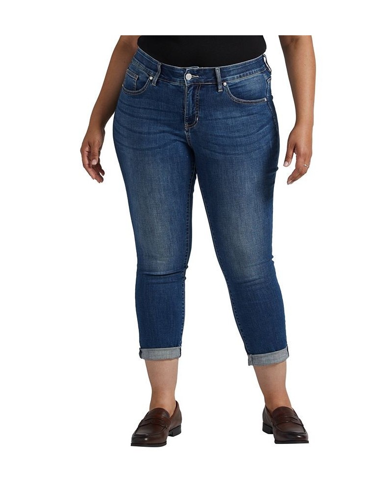 Plus Size Carter Mid Rise Girlfriend Jeans Thorne Blue $29.12 Jeans