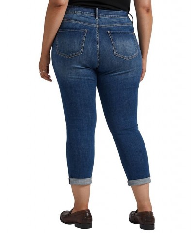 Plus Size Carter Mid Rise Girlfriend Jeans Thorne Blue $29.12 Jeans