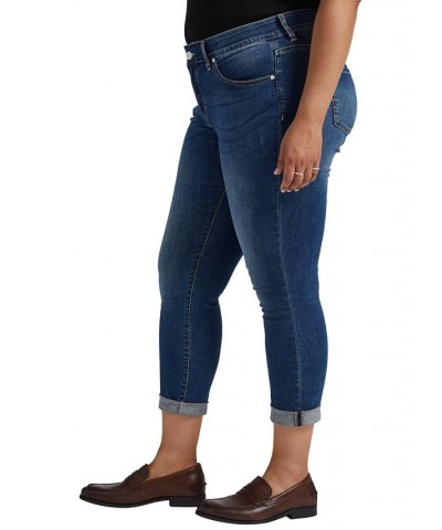 Plus Size Carter Mid Rise Girlfriend Jeans Thorne Blue $29.12 Jeans