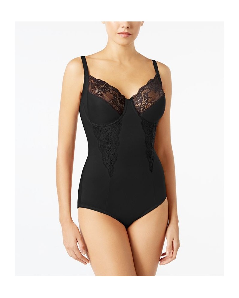 Women's Firm Control Embellished Unlined Shaping Bodysuit1456 Black $31.98 Shapewear