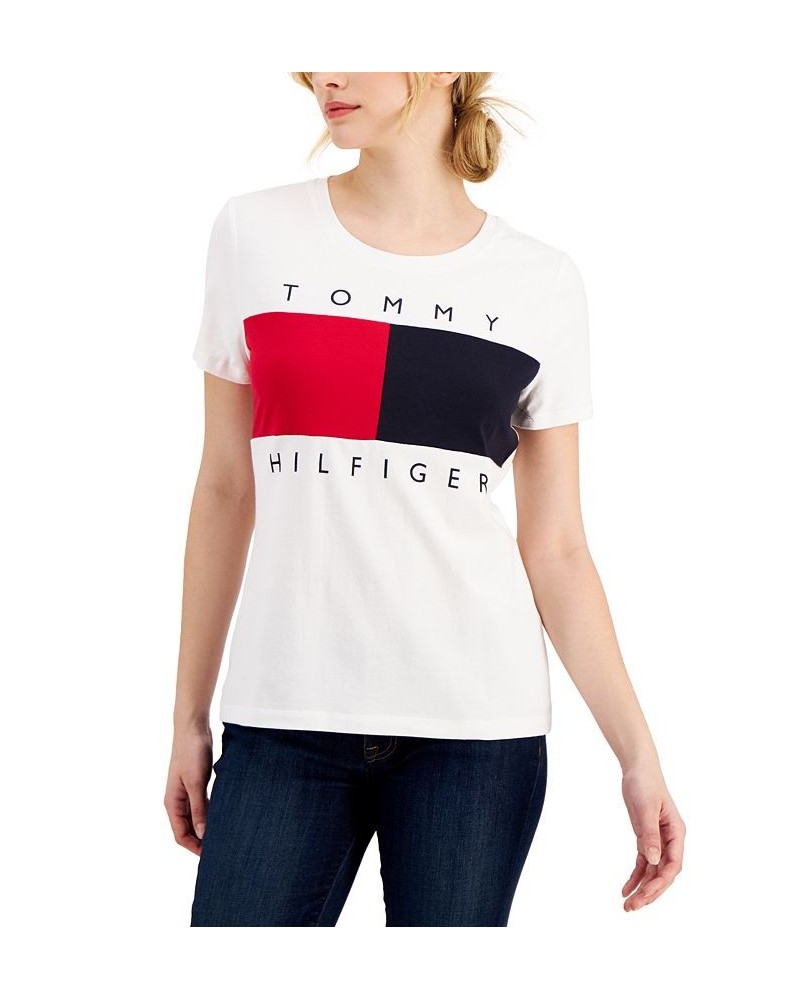 Women's Big Flag Logo T-Shirt White $19.20 Tops