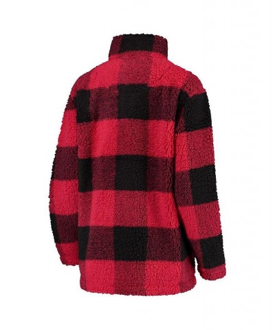 Women's Black Red New York Rangers Plaid Sherpa Quarter-Zip Jacket Black, Red $48.44 Jackets