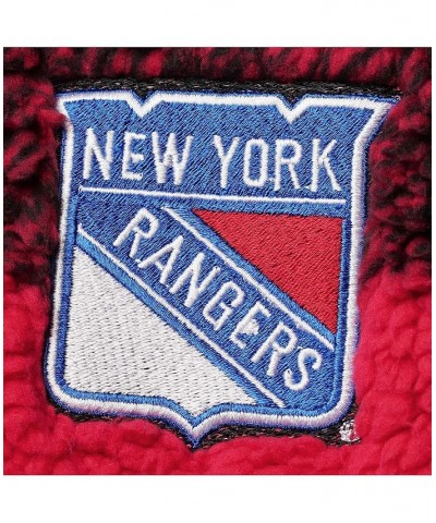 Women's Black Red New York Rangers Plaid Sherpa Quarter-Zip Jacket Black, Red $48.44 Jackets