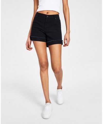 Juniors Frayed Cuff Shorts Black $10.75 Shorts