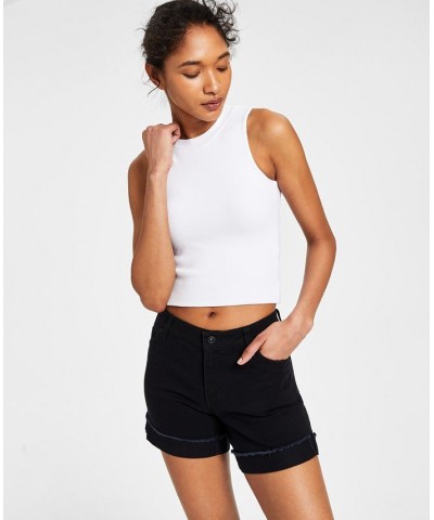 Juniors Frayed Cuff Shorts Black $10.75 Shorts