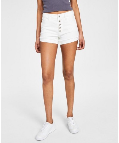 Juniors' Button-Fly Shorts White $13.24 Shorts