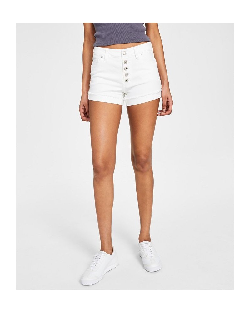 Juniors' Button-Fly Shorts White $13.24 Shorts