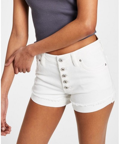 Juniors' Button-Fly Shorts White $13.24 Shorts