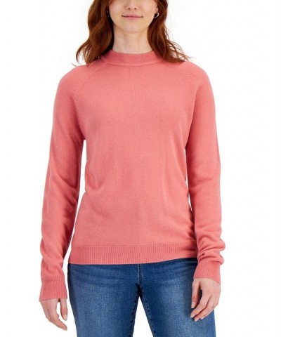 Women's Zip-Back Mock-Neck Sweater Pink Ice $10.52 Sweaters