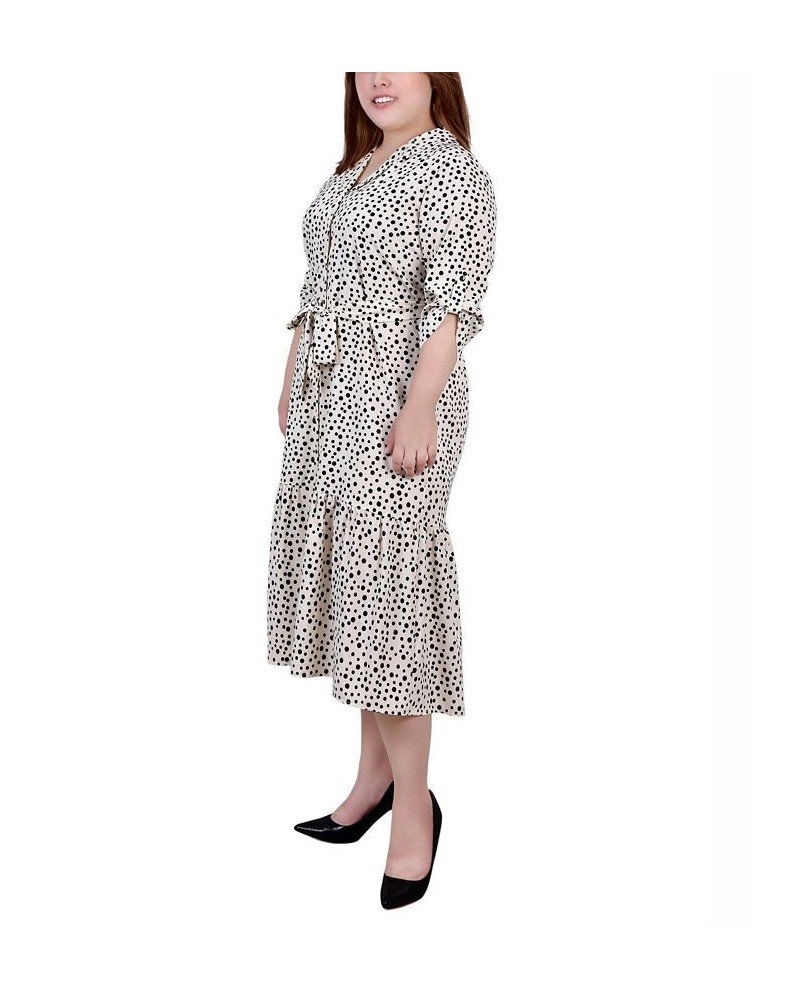 Plus Size Tiered Dress with Belt Pristine, Black Icemoon $19.92 Dresses