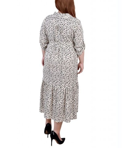 Plus Size Tiered Dress with Belt Pristine, Black Icemoon $19.92 Dresses