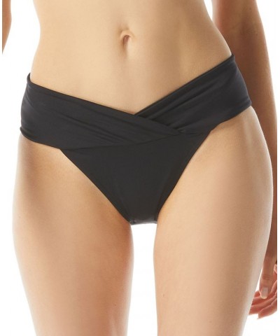 Gathered-Waist Euro Bikini Bottom Black $33.32 Swimsuits