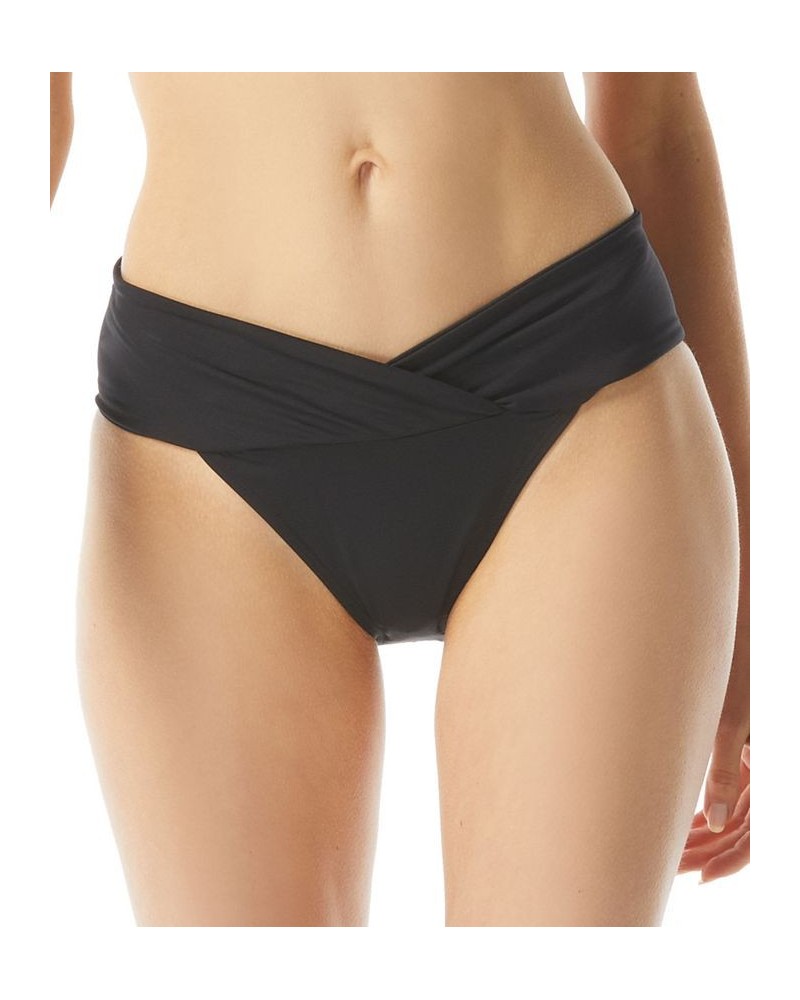 Gathered-Waist Euro Bikini Bottom Black $33.32 Swimsuits