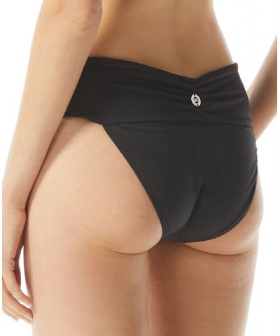 Gathered-Waist Euro Bikini Bottom Black $33.32 Swimsuits