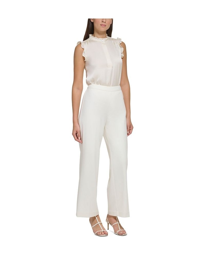 Petite Wide-Leg Side-Zip Pants Buttercream $29.50 Pants