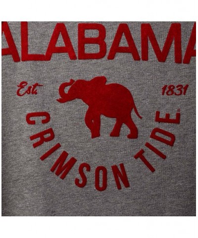 Women's Crimson Heathered Gray Alabama Crimson Tide Lizzy Flocking Striped Long Sleeve T-shirt Crimson, Heathered Gray $20.50...