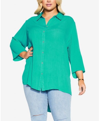 Plus Size Island Breeze Tunic Green $41.87 Tops