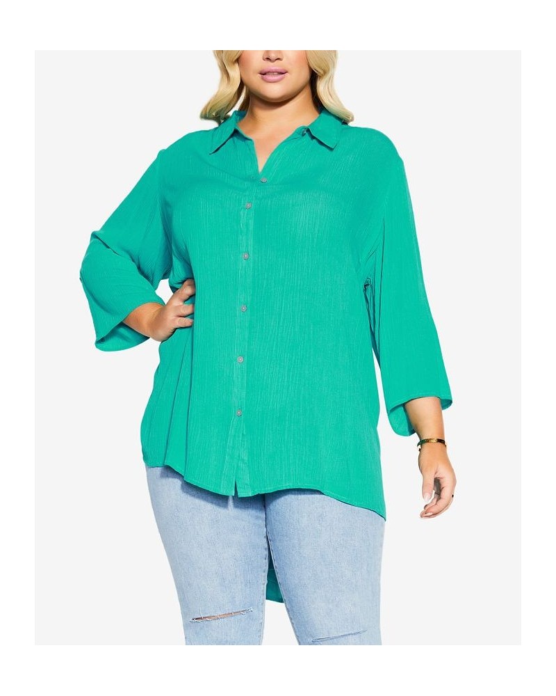 Plus Size Island Breeze Tunic Green $41.87 Tops