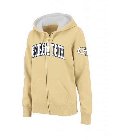 Women's Stadium Athletic Gold Georgia Tech Yellow Jackets Arched Name Full-Zip Hoodie Gold $34.44 Sweatshirts