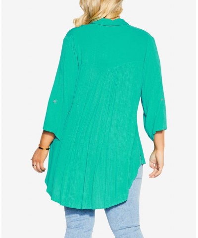 Plus Size Island Breeze Tunic Green $41.87 Tops