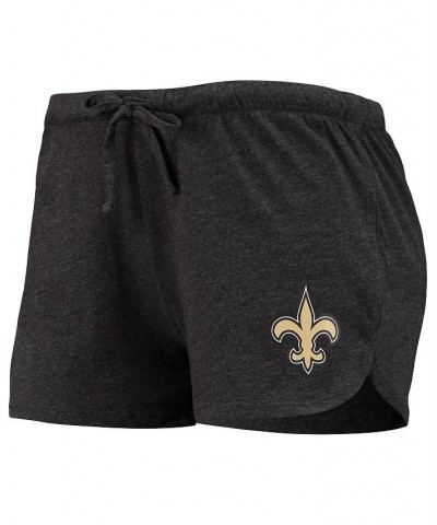 Women's Black New Orleans Saints Meter Knit Long Sleeve Raglan Top and Shorts Sleep Set Black $28.70 Pajama