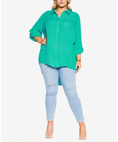 Plus Size Island Breeze Tunic Green $41.87 Tops