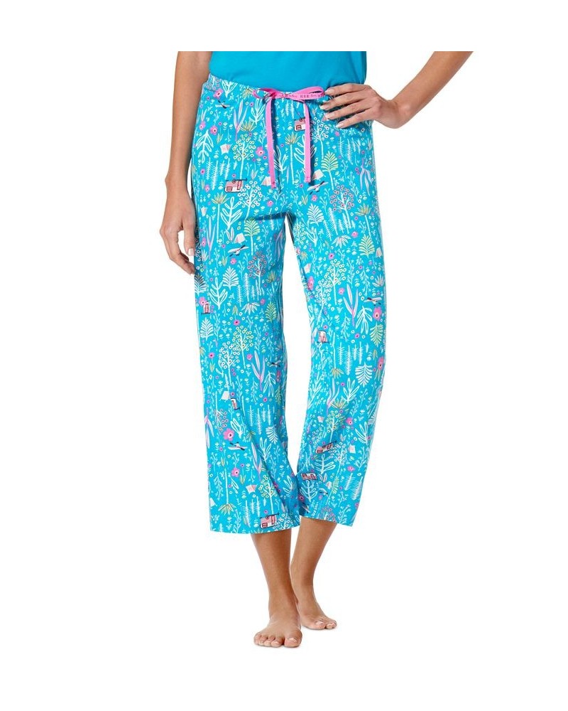 Women's Fun Time Forest Capri Pajama Pants Enamel Blue $19.72 Sleepwear