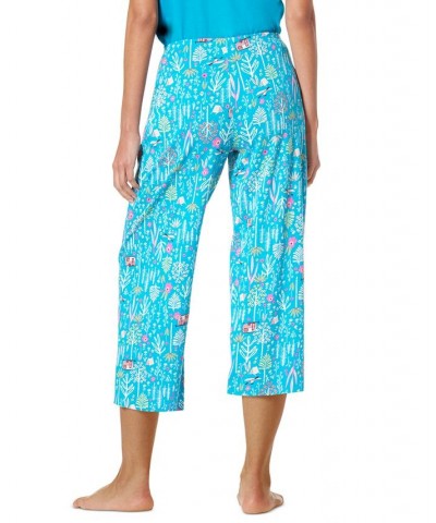 Women's Fun Time Forest Capri Pajama Pants Enamel Blue $19.72 Sleepwear