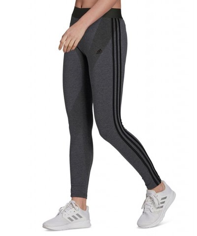 Women's Essentials 3-Stripe Full Length Cotton Leggings XS-4X Dark Grey Heather/black $17.20 Pants