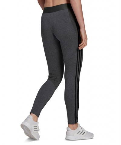 Women's Essentials 3-Stripe Full Length Cotton Leggings XS-4X Dark Grey Heather/black $17.20 Pants