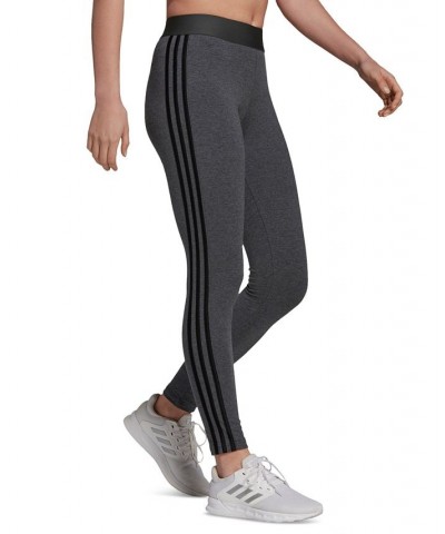 Women's Essentials 3-Stripe Full Length Cotton Leggings XS-4X Dark Grey Heather/black $17.20 Pants