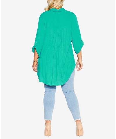 Plus Size Island Breeze Tunic Green $41.87 Tops