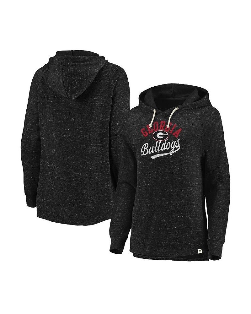 Women's Branded Black Georgia Bulldogs Crossneck Faded Script Raglan Pullover Hoodie Black $30.55 Sweatshirts