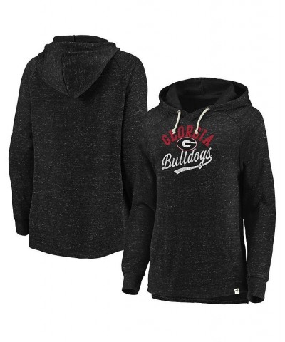 Women's Branded Black Georgia Bulldogs Crossneck Faded Script Raglan Pullover Hoodie Black $30.55 Sweatshirts