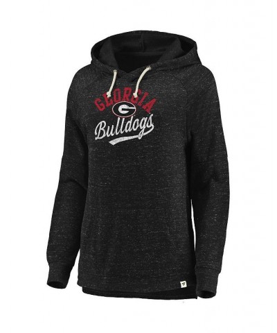 Women's Branded Black Georgia Bulldogs Crossneck Faded Script Raglan Pullover Hoodie Black $30.55 Sweatshirts