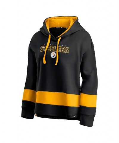 Women's Branded Black and Gold Pittsburgh Steelers Colors of Pride Colorblock Pullover Hoodie Black, Gold $30.10 Sweatshirts