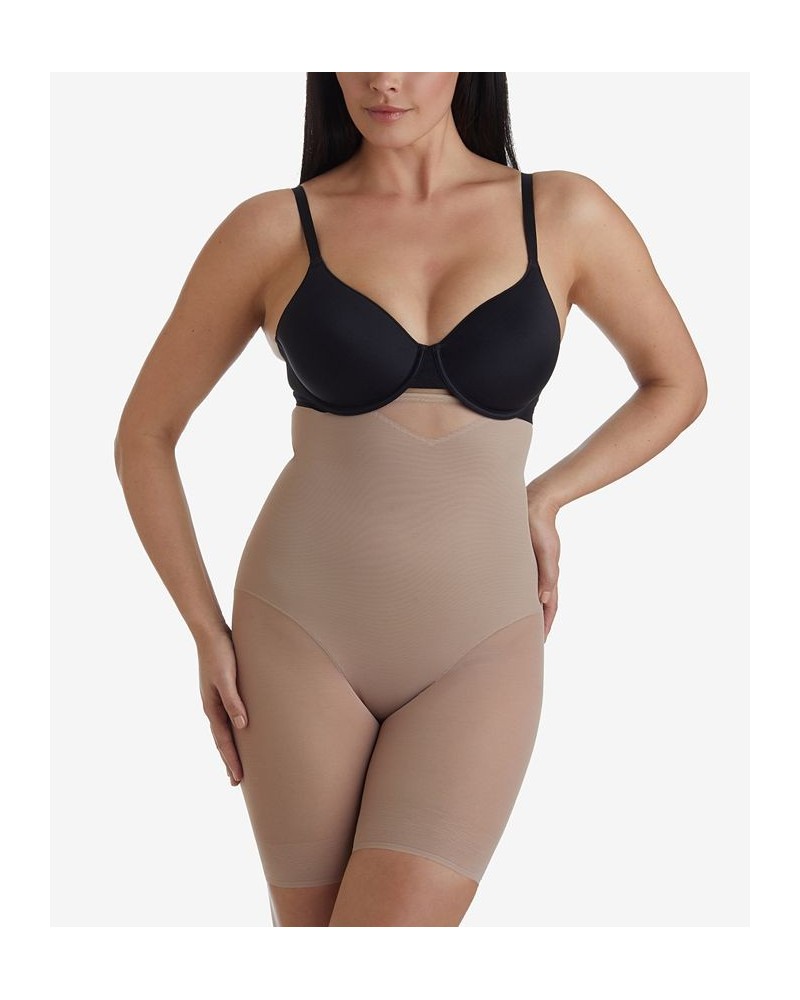 Women's Extra Firm Tummy-Control Sheer Trim Thigh Slimmer 2789 Brown $24.80 Shapewear