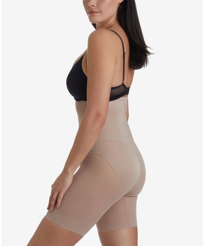 Women's Extra Firm Tummy-Control Sheer Trim Thigh Slimmer 2789 Brown $24.80 Shapewear