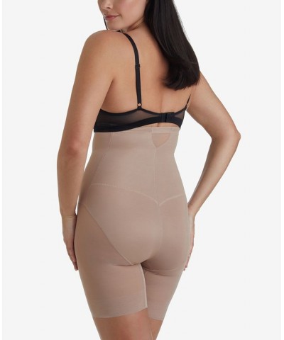 Women's Extra Firm Tummy-Control Sheer Trim Thigh Slimmer 2789 Brown $24.80 Shapewear