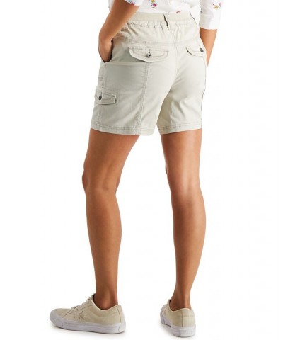 Petite Zig Zag Stitch Cargo Shorts Tan/Beige $14.28 Shorts