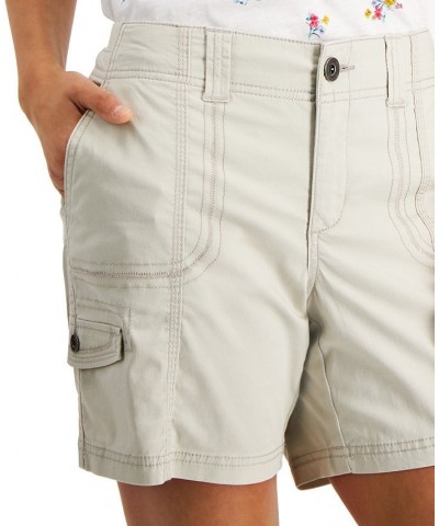 Petite Zig Zag Stitch Cargo Shorts Tan/Beige $14.28 Shorts