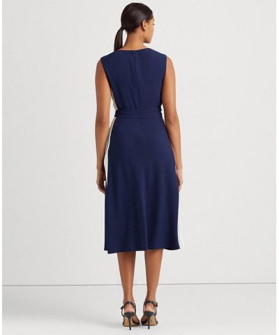 Women's Side-Stripe Georgette Dress French Navy/Mascarpone $89.70 Dresses