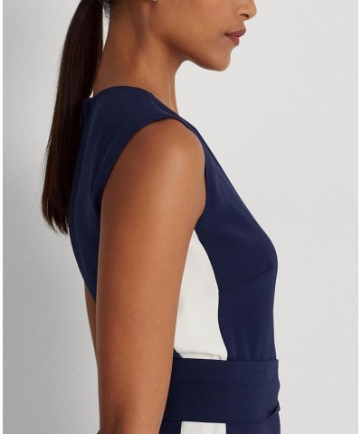 Women's Side-Stripe Georgette Dress French Navy/Mascarpone $89.70 Dresses