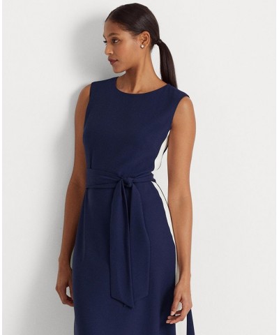 Women's Side-Stripe Georgette Dress French Navy/Mascarpone $89.70 Dresses